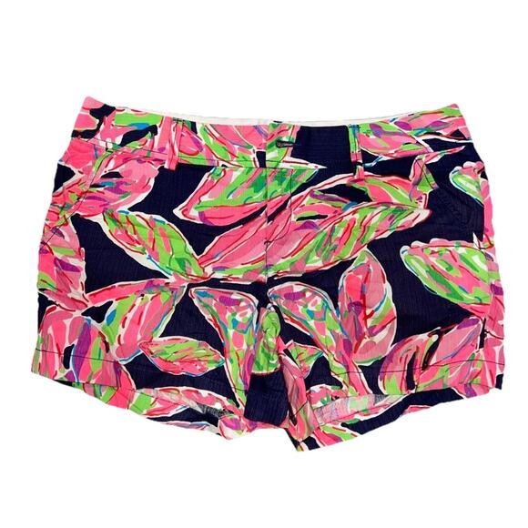 Lilly Pulitzer Pants - Lilly Pulitzer Print Callahan Shorts Navy Pink Green Tropical Size 10 A003140
